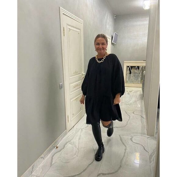 Black H&M Lightweight Dress Viscose - Picture 4 of 5